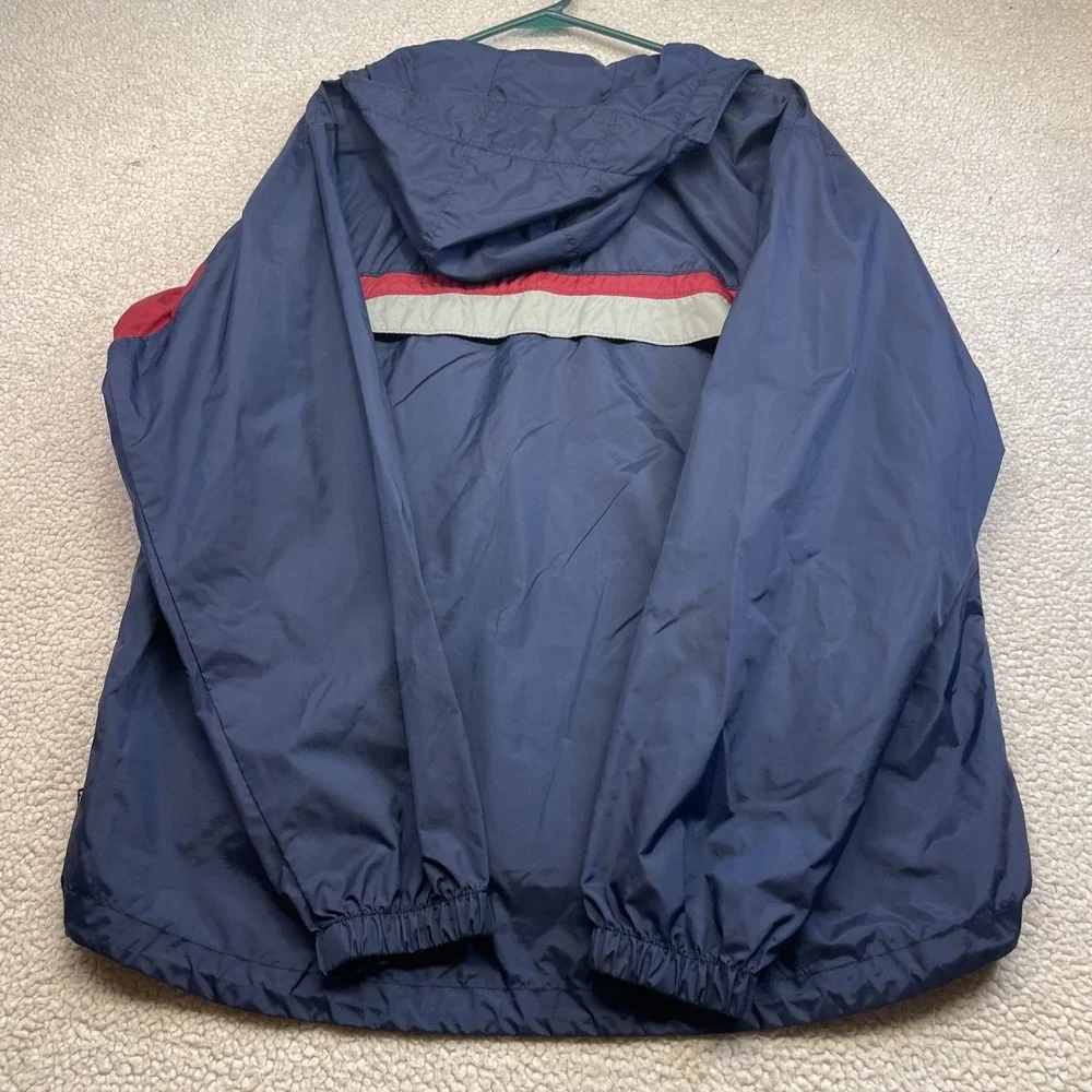 Columbia Windbreaker Mens L Blue Packable XM2049 Hooded Colorblock Jacket - Picture 9 of 11